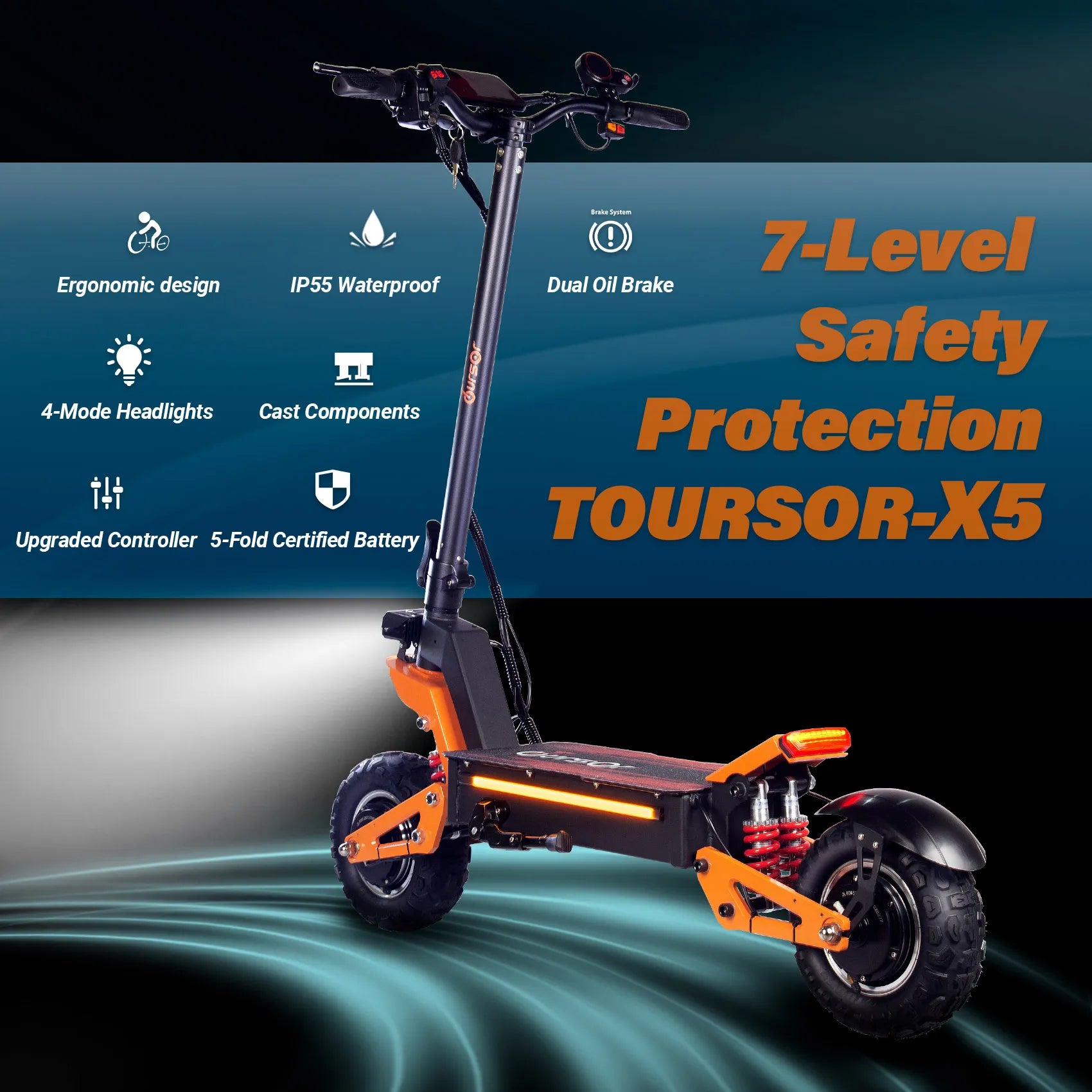 TOURSOR X5 EU USA Foldable 5000WScooter