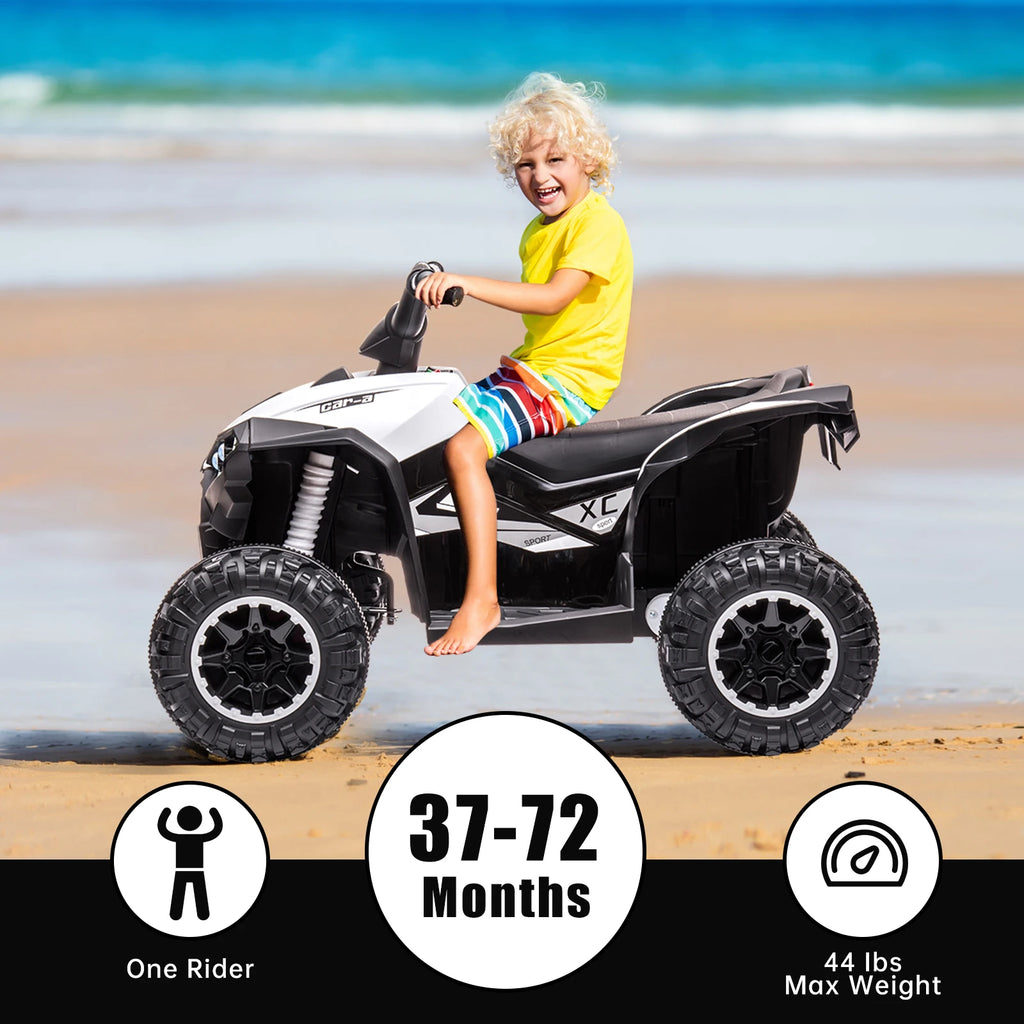12V Kids  Battery, Powered Four WheelerMusic USB Port,