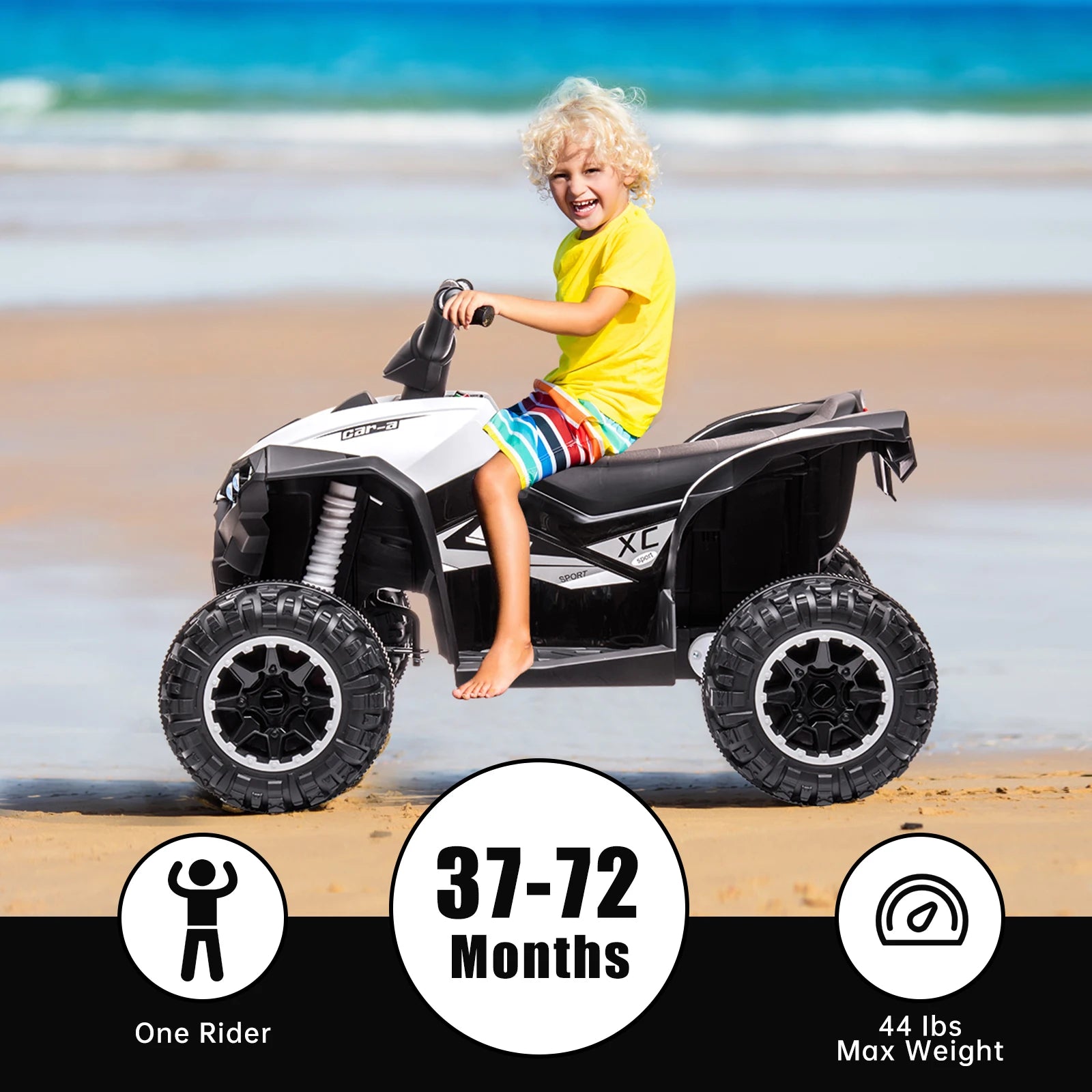 12V Kids  Battery, Powered Four WheelerMusic USB Port,