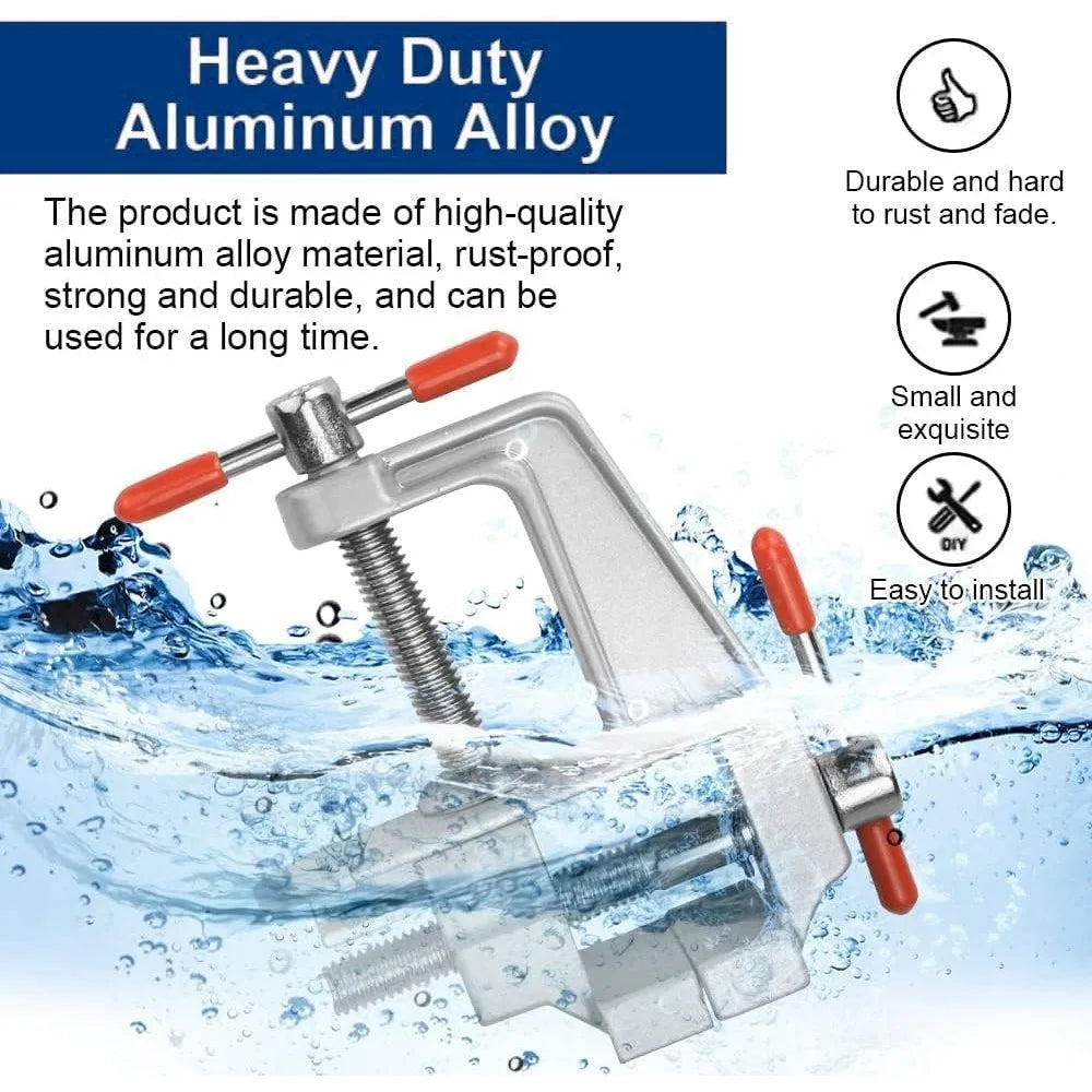 Mini Bench Vise Muliti-Funcational 3.5&quot Aluminum Miniature Small Jewelers Hobby Clamp On Table Flat Pliers Tool Vice