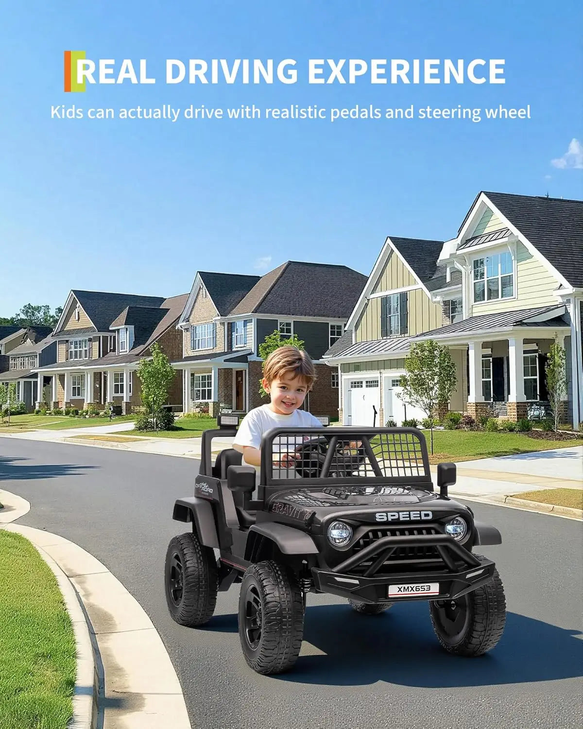 Electric Car for Kids/Bluetooth Music Player LED Light