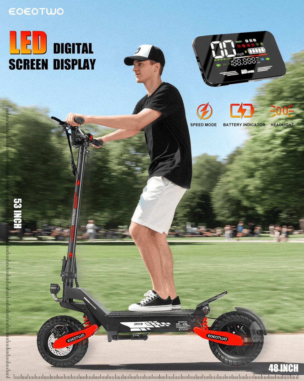 h,11'' Off Road Tires,Dual Suspension E-Scooter+1 Year Warranty