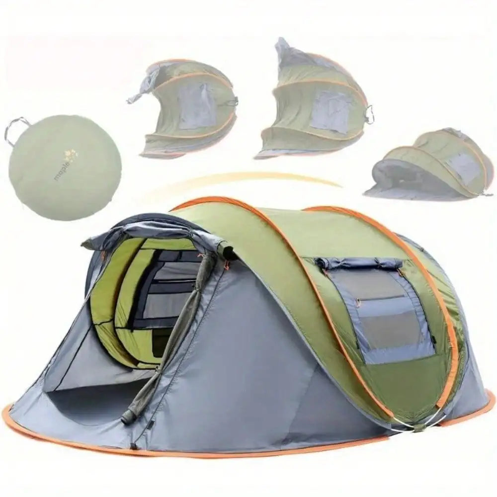 - 4-Person Easy Pop Up Tent with 2 Doors + Waterproof