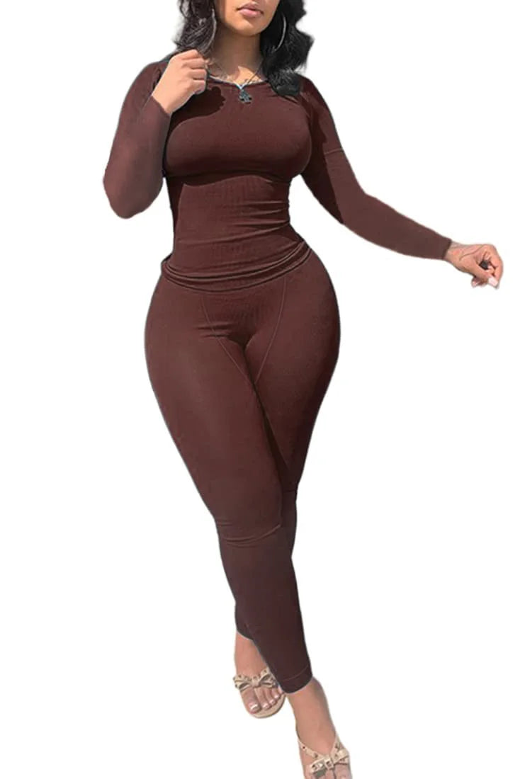 Women's Long Sleeve Exercise Wear - 2 Piece Set