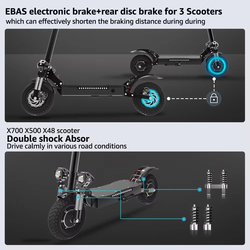 r Adults SINGLE/DUAL MOTOR Folding E ScooterRemovable Seat