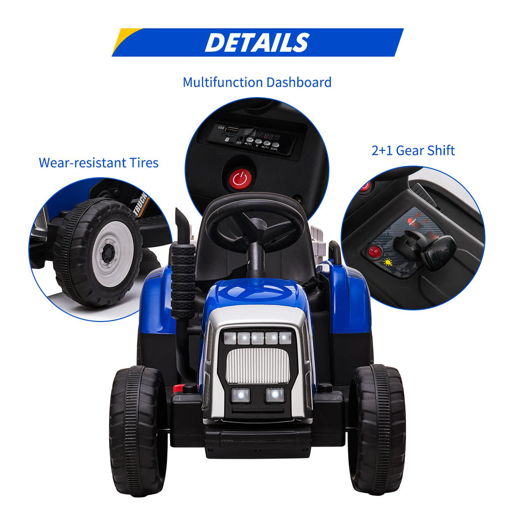 Tractor With Trailer Remote Control Toddler Electric Vehicle