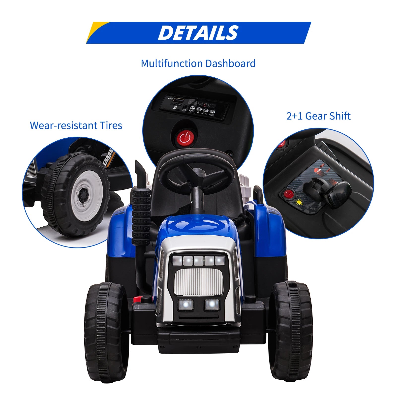 Tractor With Trailer Remote Control Toddler Electric Vehicle