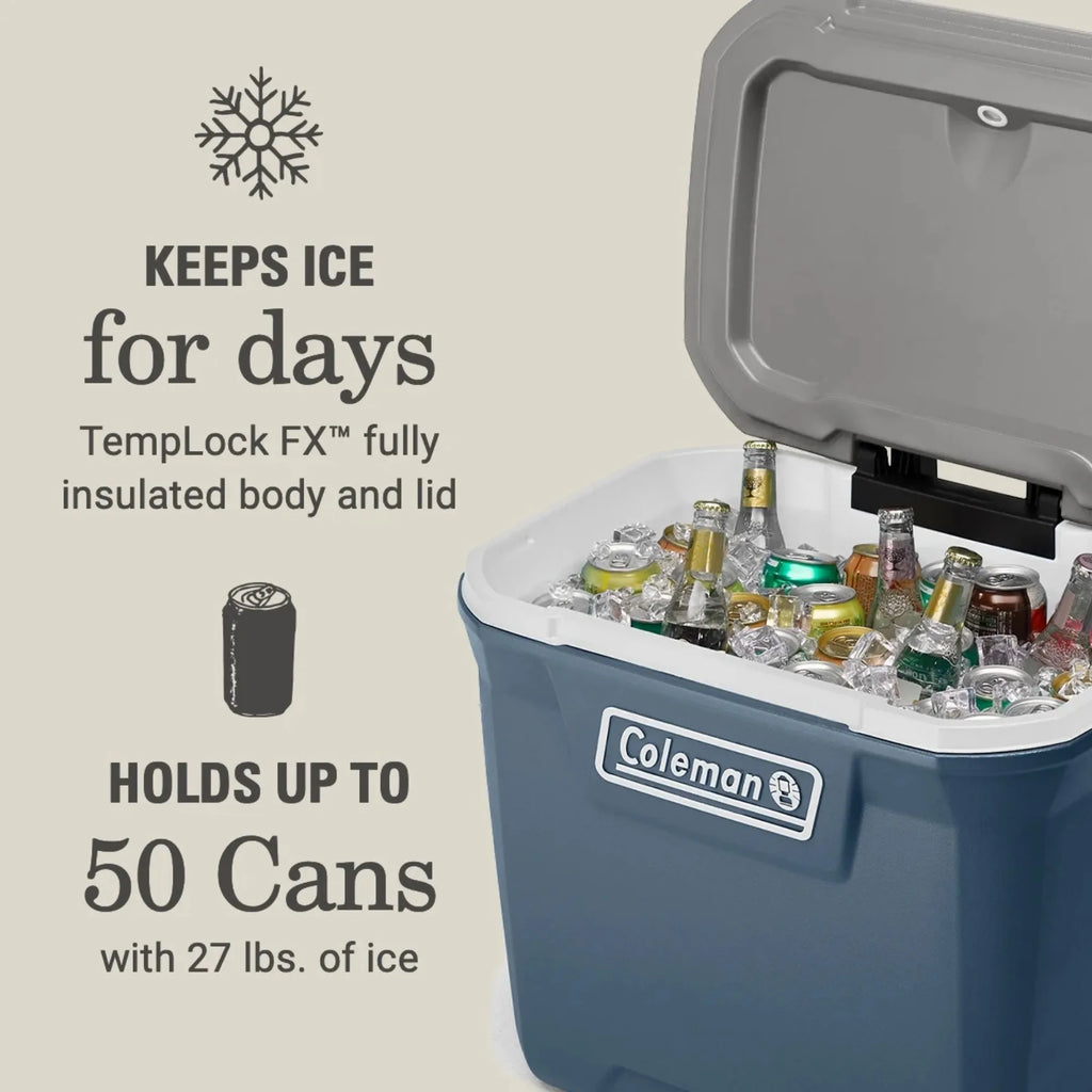 60QT Ice Chest Rolling Cooler with Wheels,