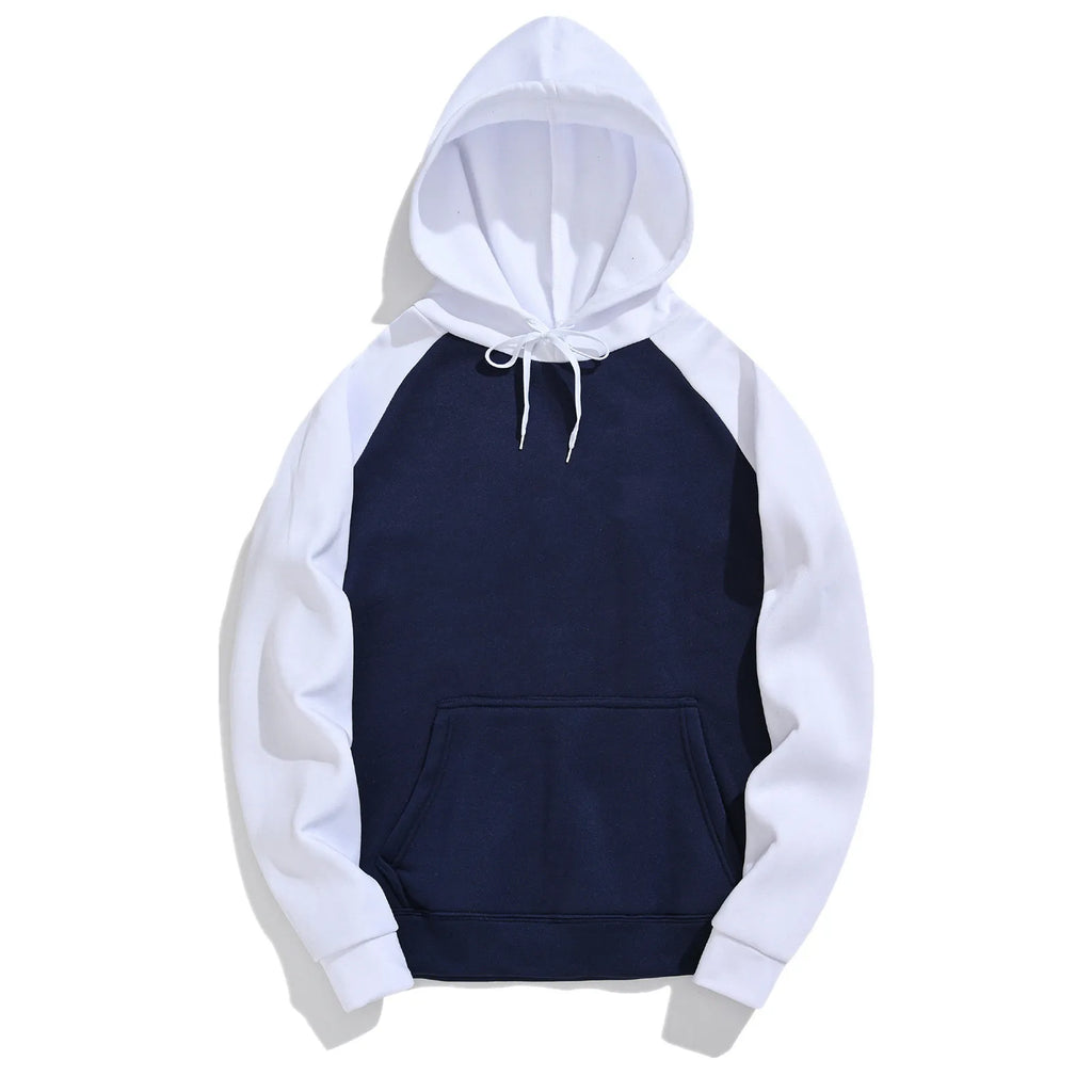 Men Long Sleeve Hoodies Set Streetwear Contrast Color