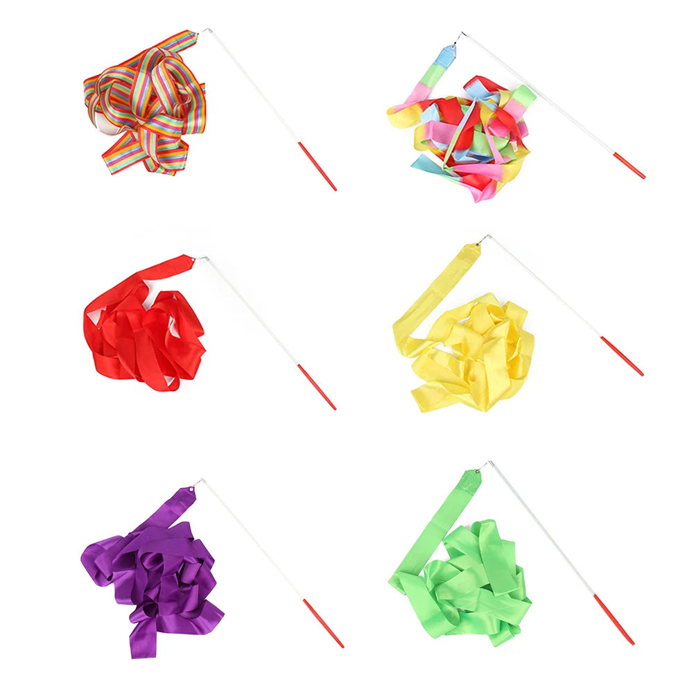 Ballet Streamer Rod Rainbow Stick for Kids