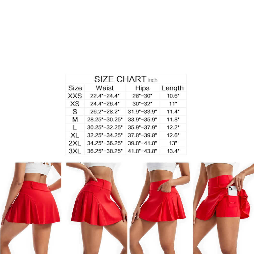 Women's 2-in-1 Golf Tennis Skirt Gymnasium Yoga Gymnasium