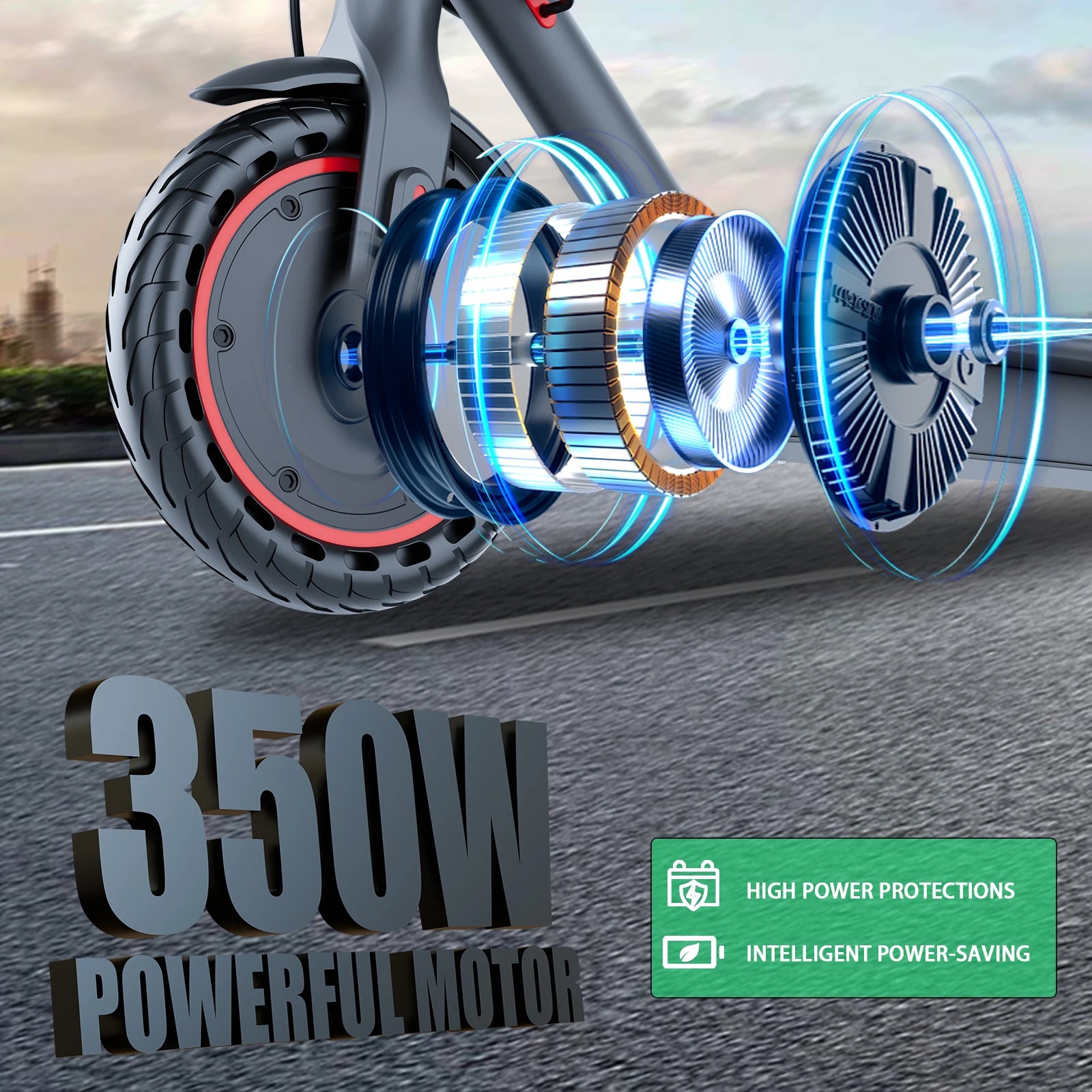 350W Powerful Motor 19 MPH 12 Miles Long