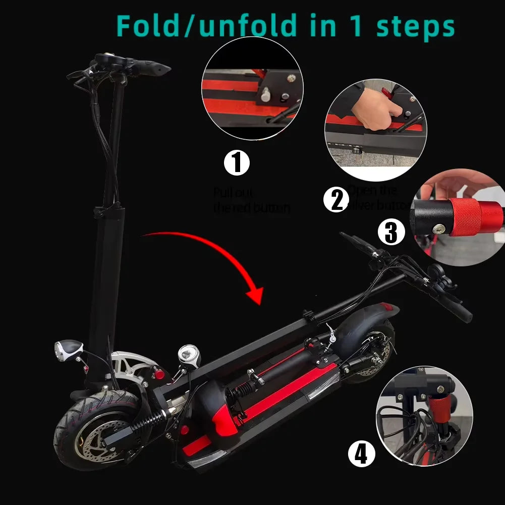 Electric Scooter for Adults Dual Brake & Dual Suspension Commuting E-Scooter Foldable E Scooter with Remote Key 330LBS MAX Load