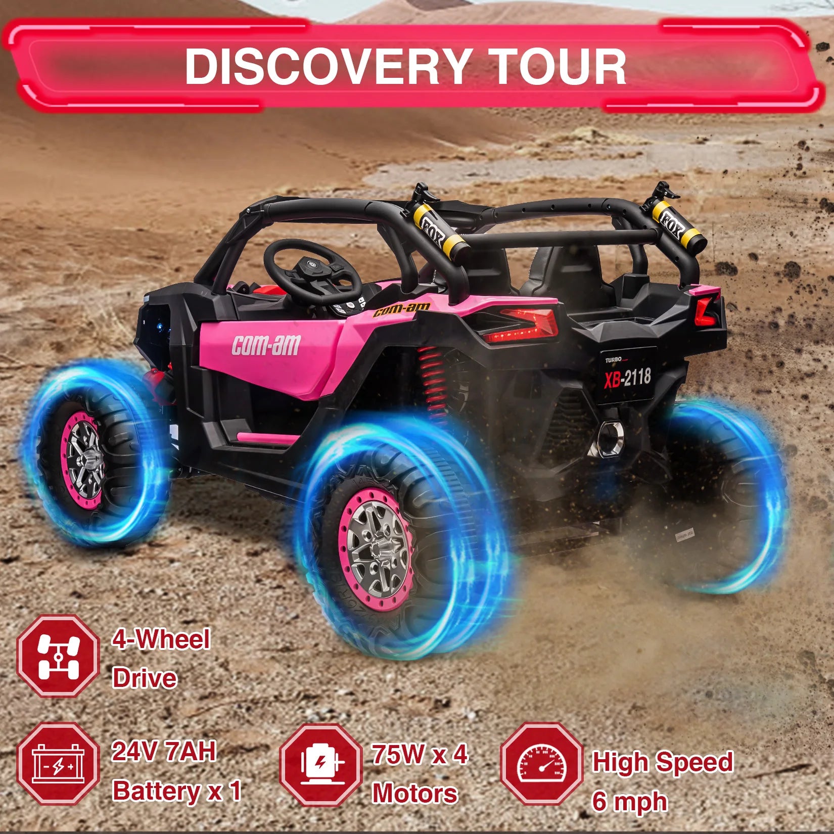 Electric Vehicle 4 Shock Absorbers, Leather Seats Music