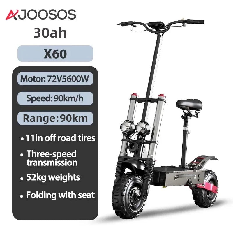 1200W-5600W 48-72V Electric Scooter up to 90KM/H Max Speed Adults Electric Scooters up to 110KM Long Range 10/11'' Tires