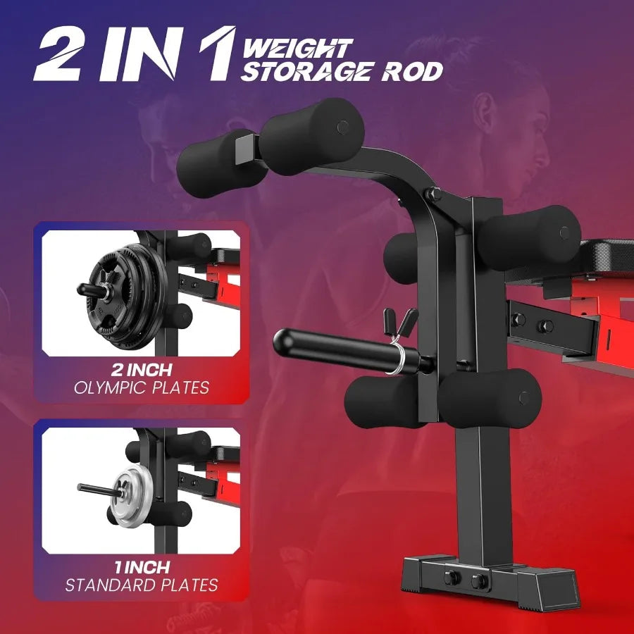 900 LBS Weight Bench Set with Squat   Ajustable Bench Press