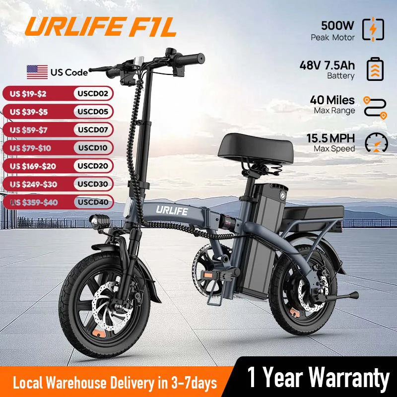 14" Foldable Electric Bicycle for Adult