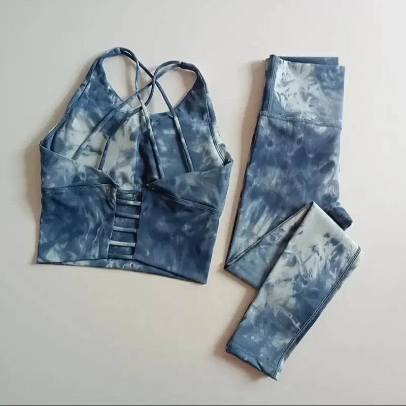 Workout Gym Leggings with Beauty Back Bra Suits