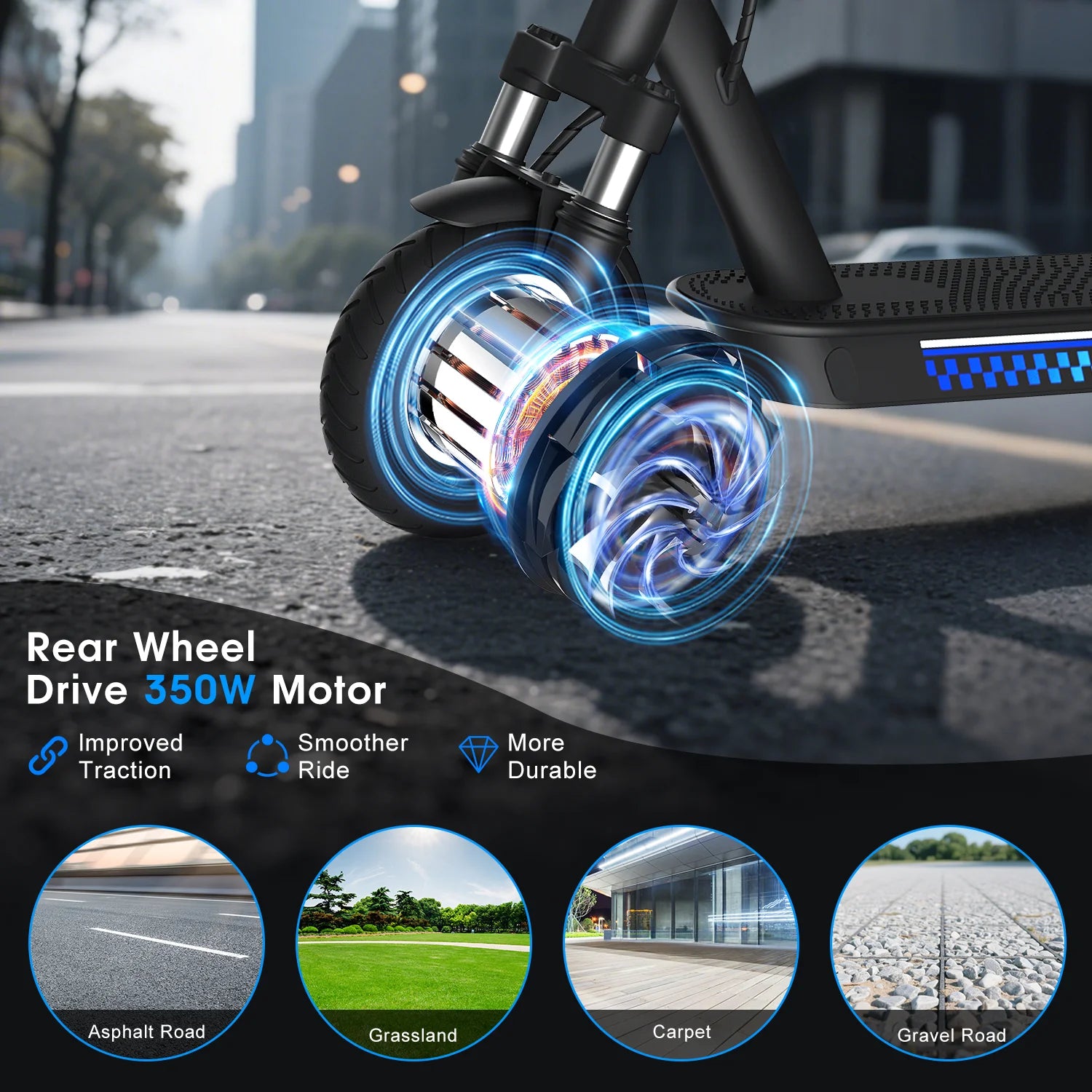 Commuting Electric Scooter with Double Braking Syste