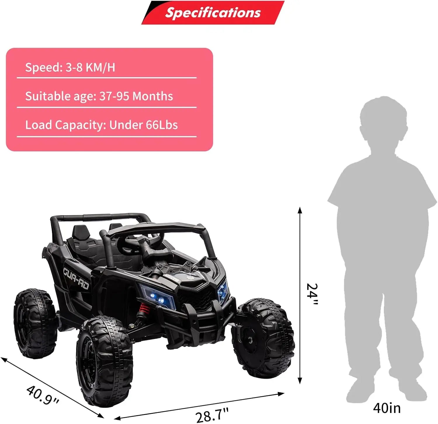 Electric Vehicle LED Lights Off-Road Toy for Kids
