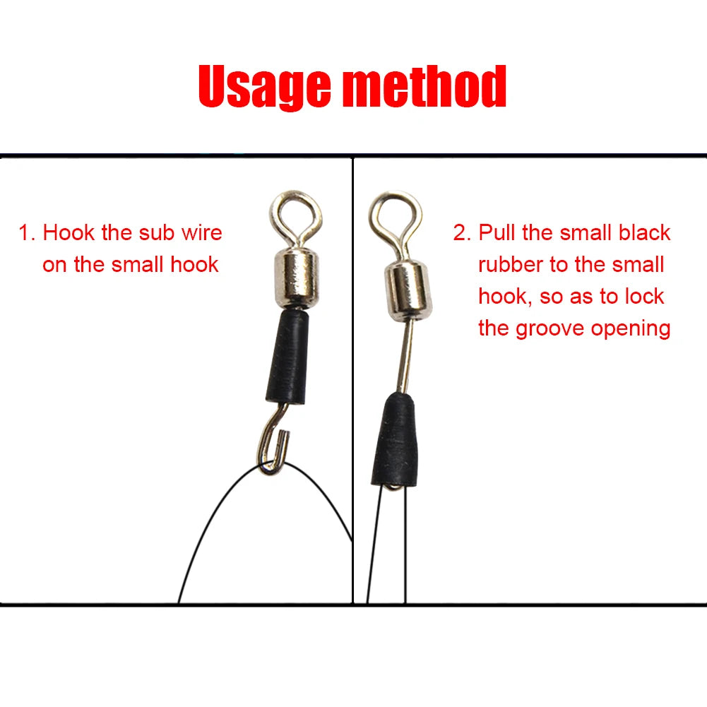 50pcs Fishing Barrel Bearing Rolling Swivel Solid Ring