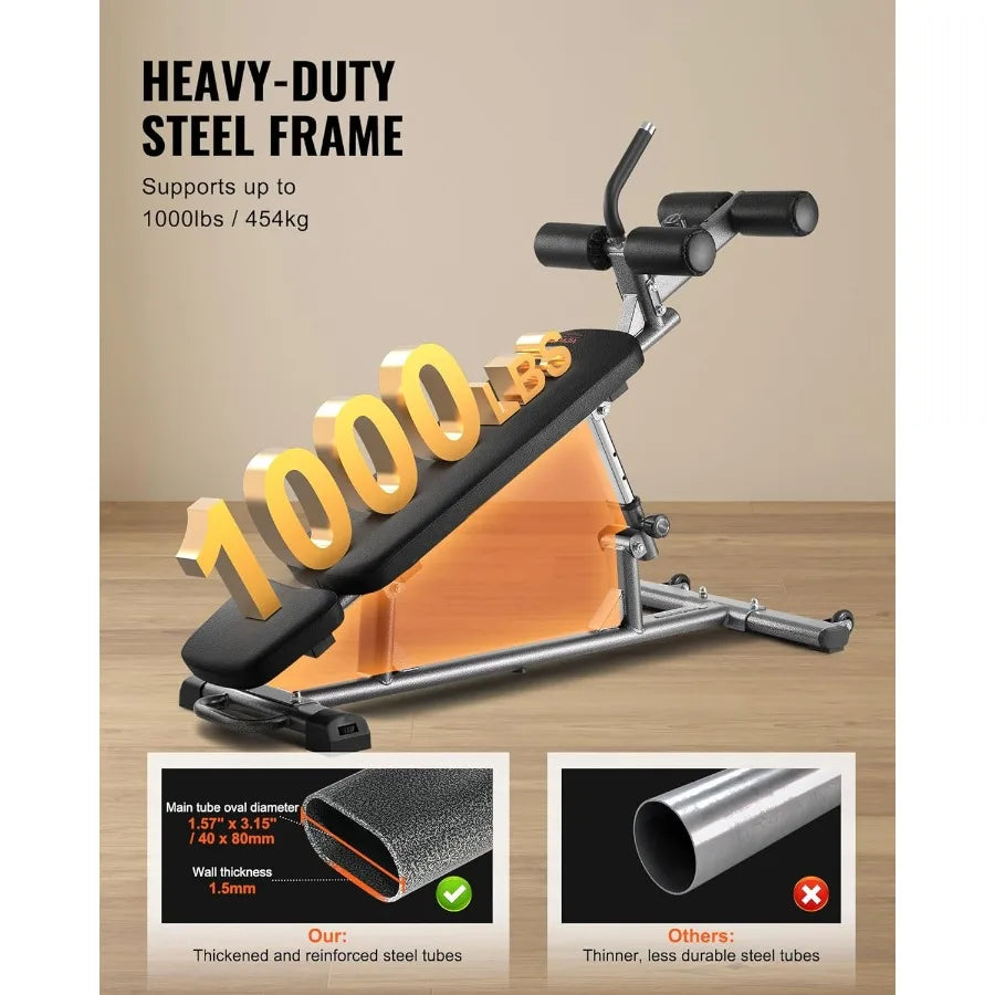 Sit Up Bench Adjustable Height and Reverse Crunch Handle