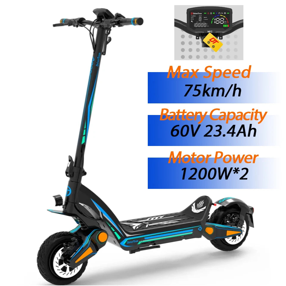 Hydraulic Suspension Dual Motor Foldable Electric Scooter