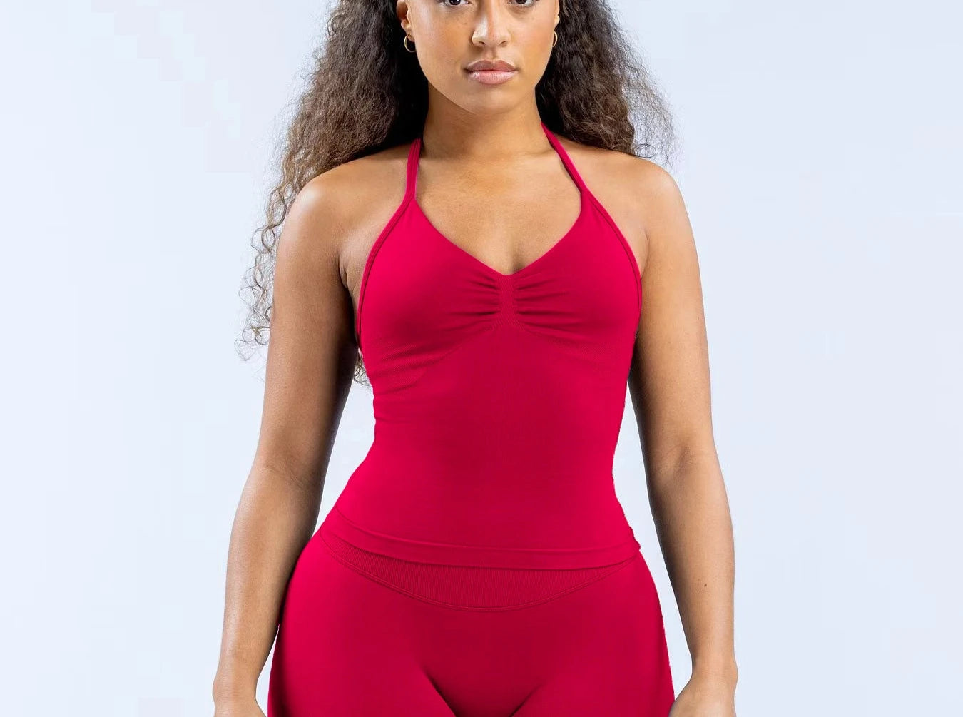 Women's fitness impact leggings, gym sports halter-