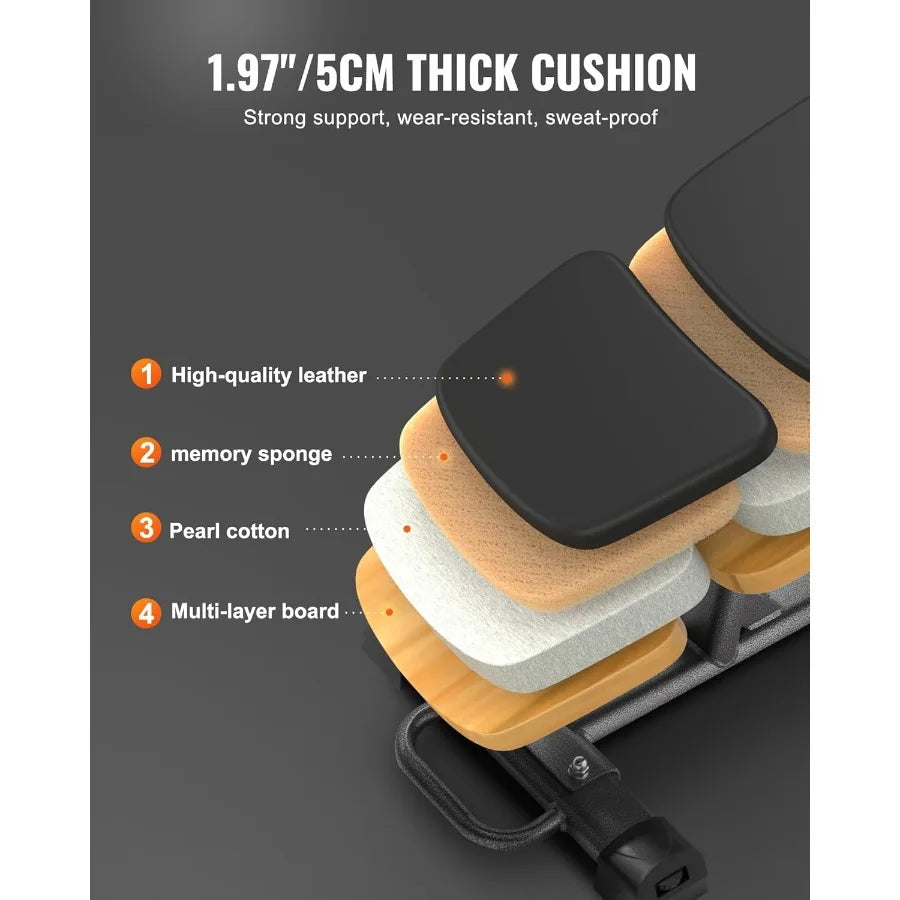 Sit Up Bench Adjustable Height and Reverse Crunch Handle