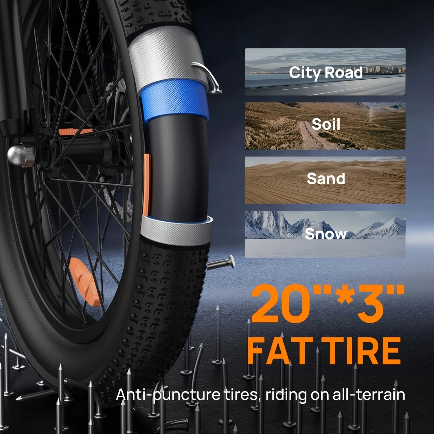Electric Bike, Fat Tire Dual Disc Brake