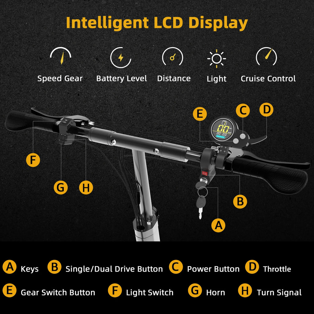 Dual Motor, Foldable E Scooter for Adults