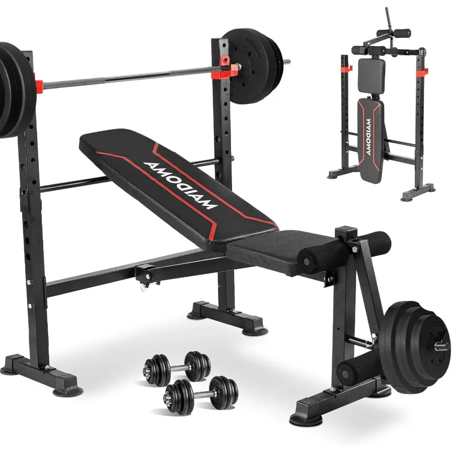 Adjustable Weight Bench with Lat Pulldown and Leg Extension