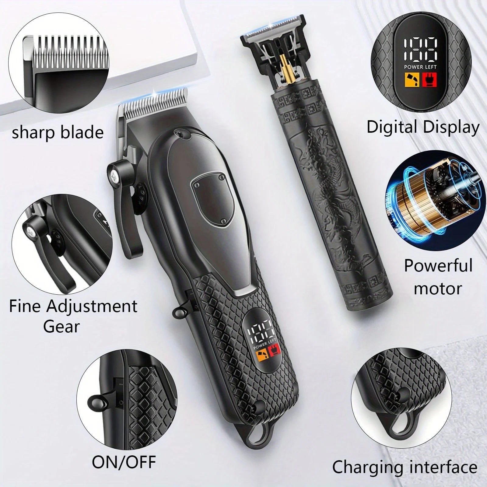 Professional Hair Clippers Set for Men