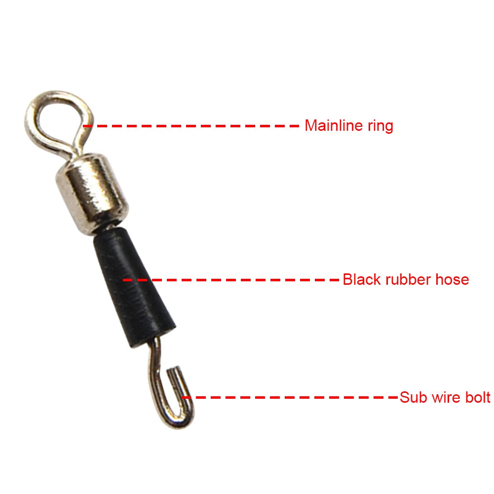 50pcs Fishing Barrel Bearing Rolling Swivel Solid Ring