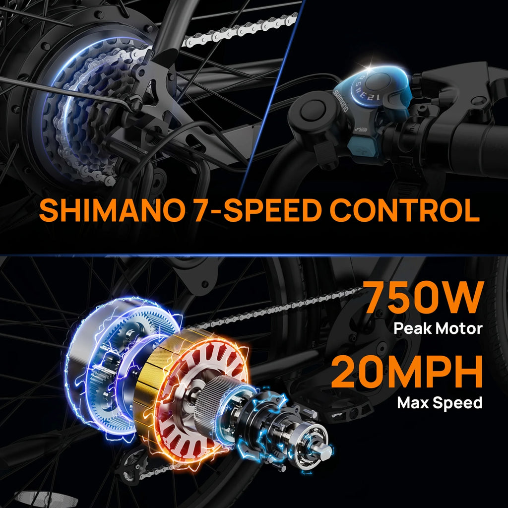 Removable 7-Speeds Hydraulic Disc Brakes for Adults