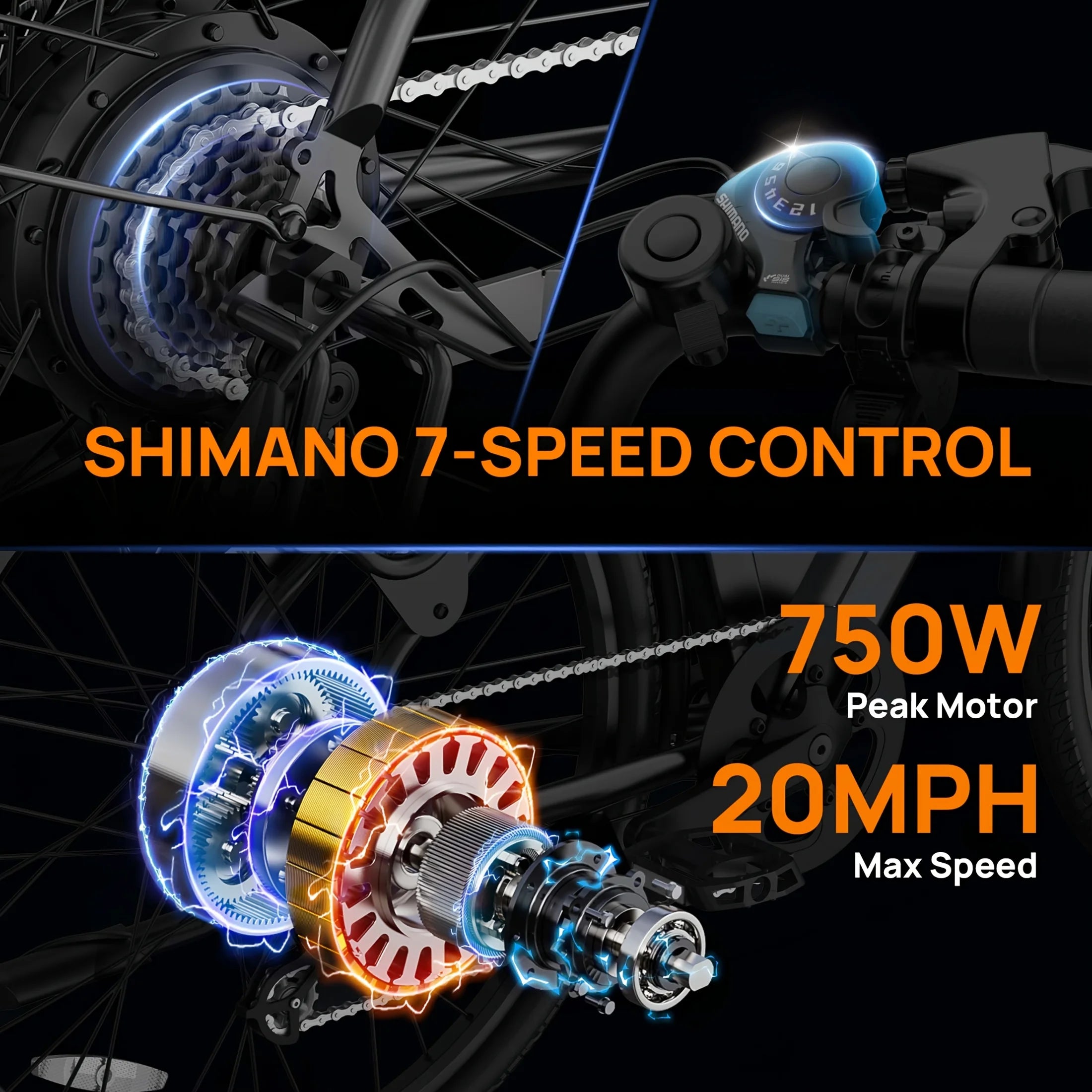 Removable 7-Speeds Hydraulic Disc Brakes for Adults