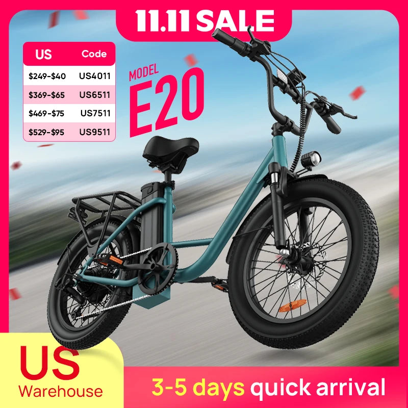 Electric Bike Removable Battery with Disc Brake