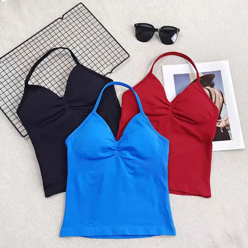 Women's fitness impact leggings, gym sports halter-