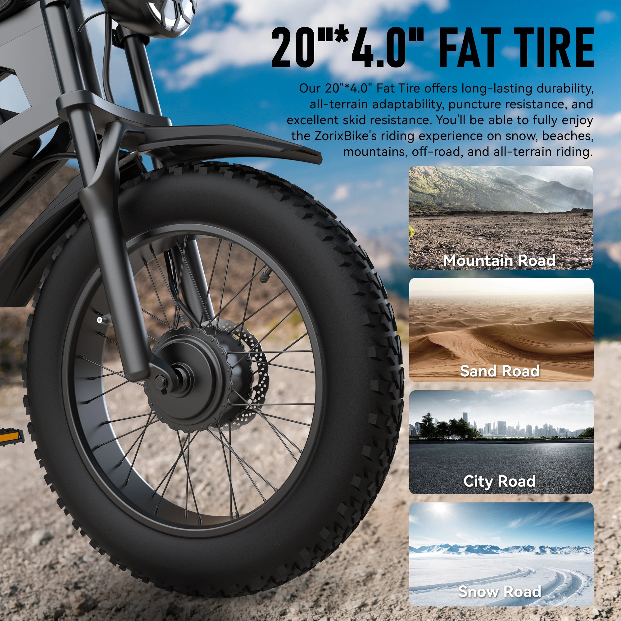 Speed Wide Tire All Terrain E-Bike