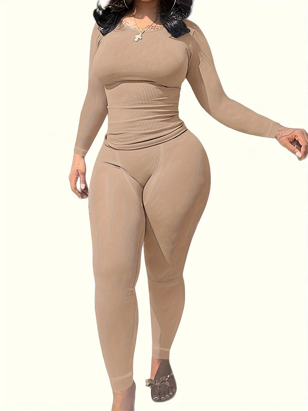 Women's Long Sleeve Exercise Wear - 2 Piece Set