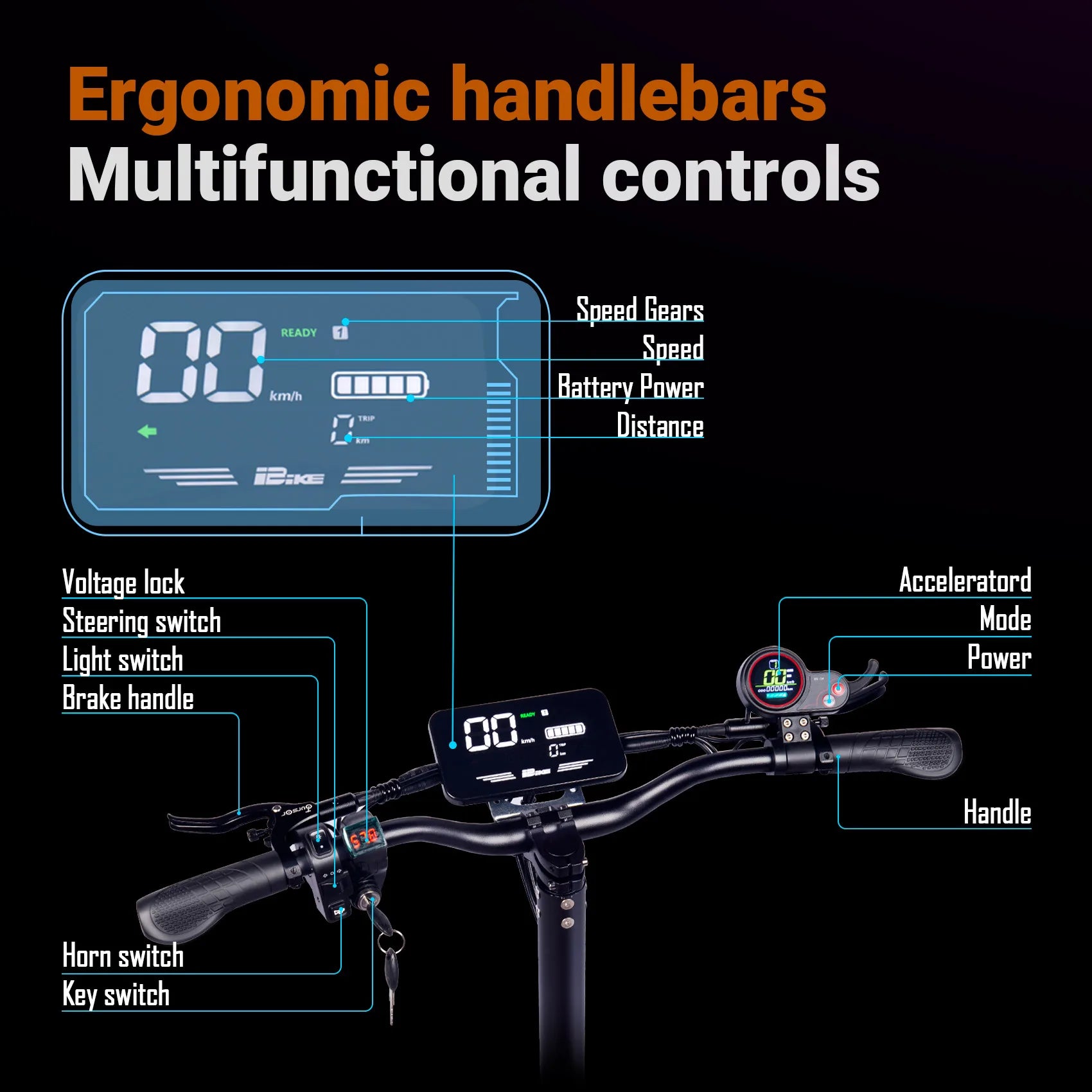 " All Terrain Three Speed Adjustable Adult E Scooter