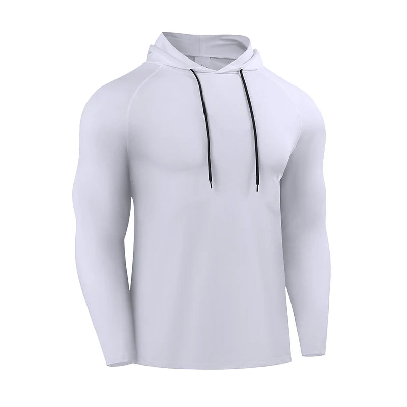 Running Long Sleeve T Shirt Men Sportswear Hooded