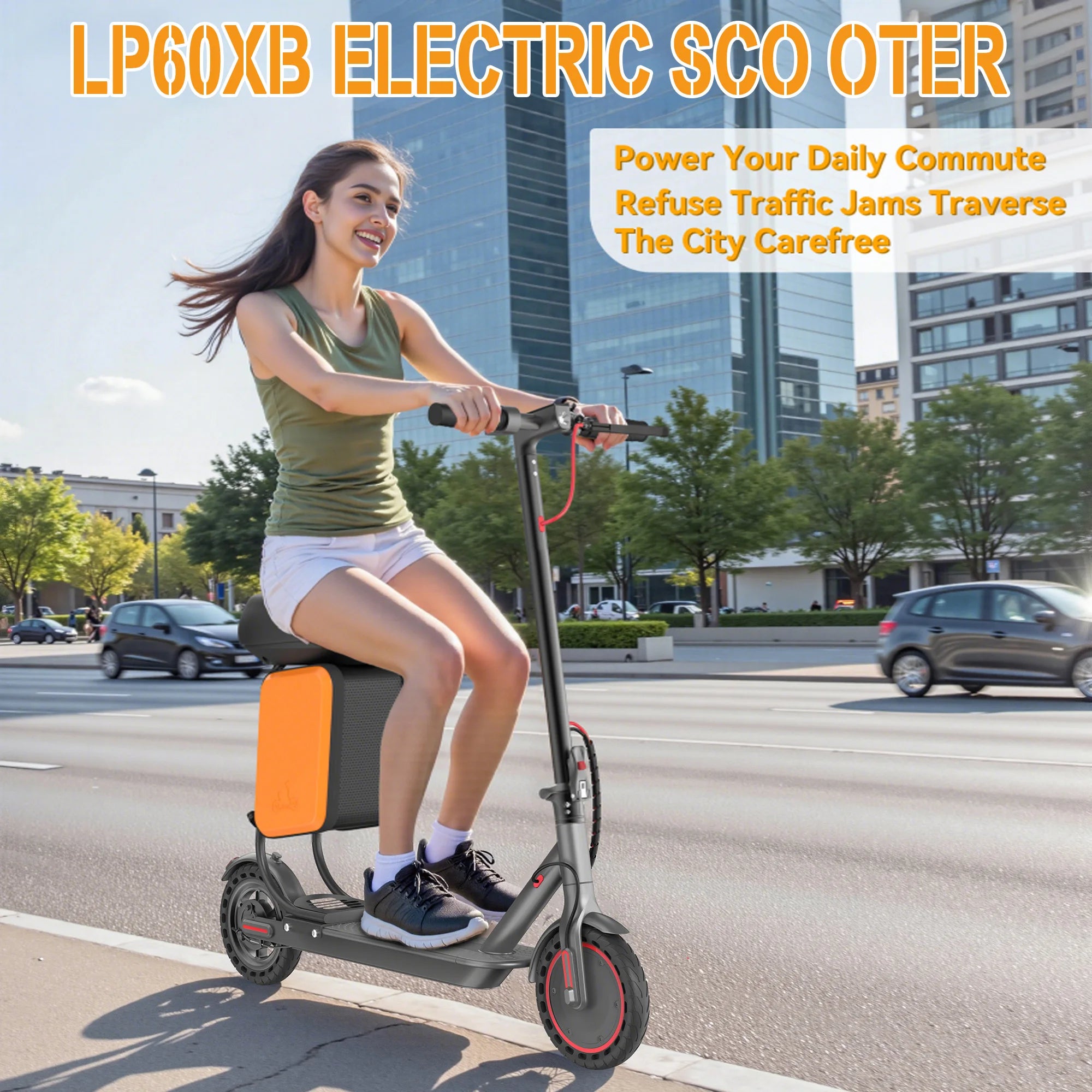 Electric Scooter with Seat Foldable  Powerful Storage