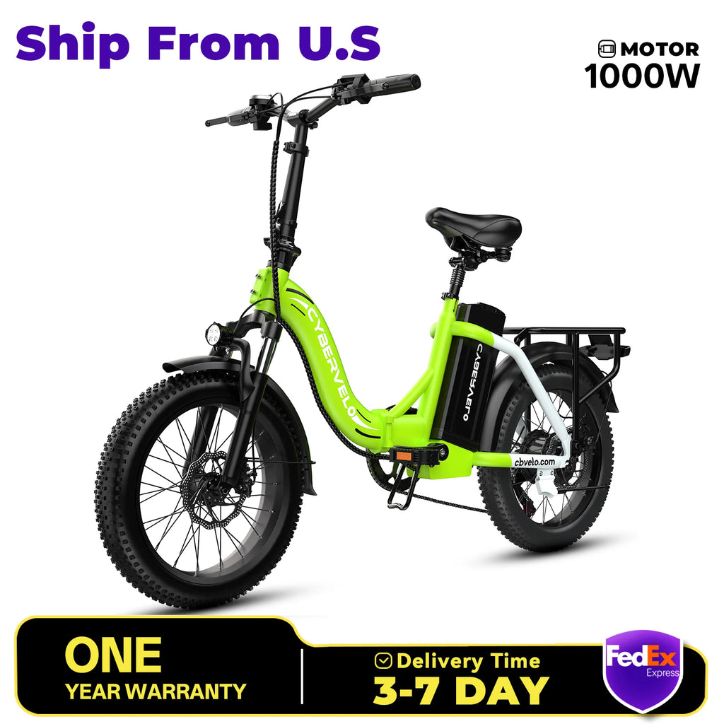 Adults E-Bike,30+MPH,80 Miles Max Range, 20" Fat Tire
