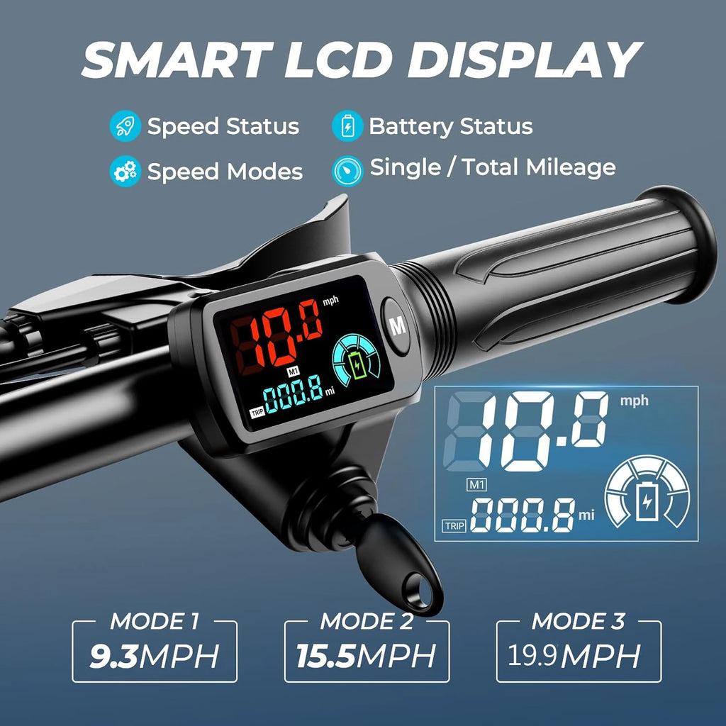 electric scooter,, dual brakes dual suspension, a seat basket