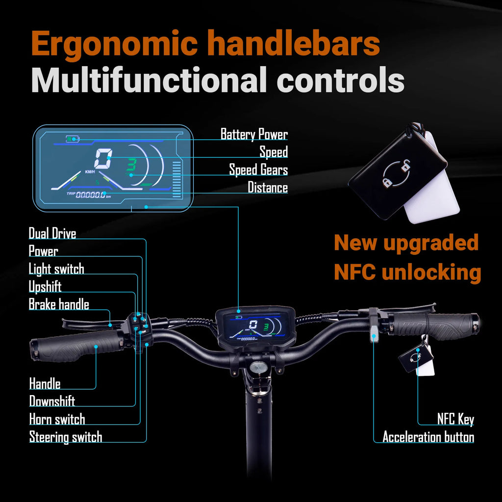 Upgraded NFC Unlockin Dual Motor Eelectric Scooter