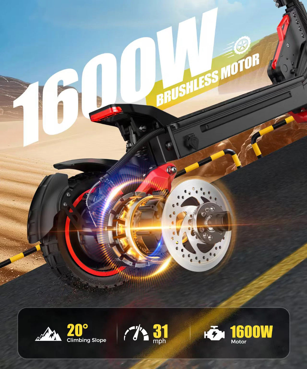 Escooter Scooter 31mph Dual Disc Brake 11'' Off-Road Tires