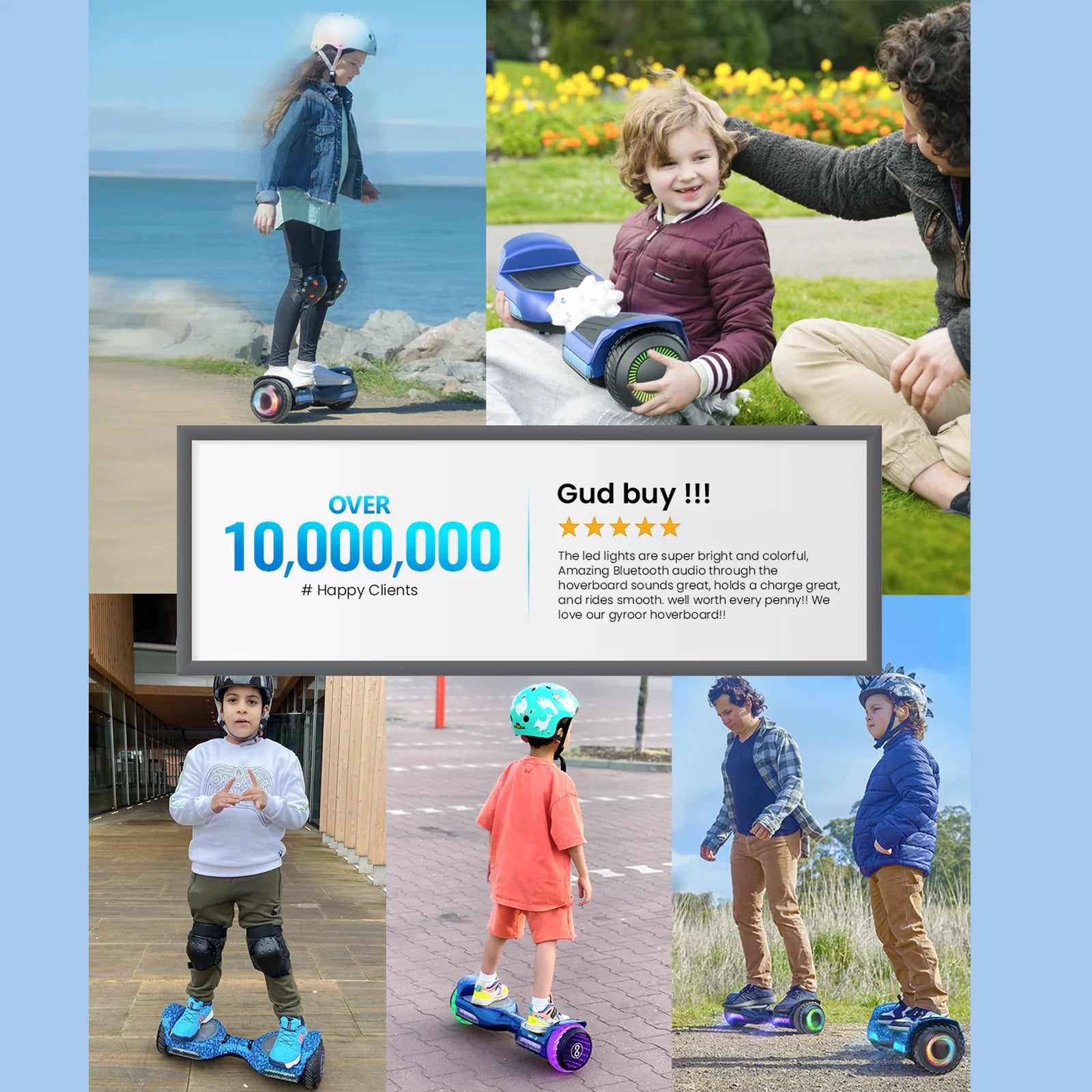 All Terrain Hoverboard - LED Light & Bluetooth Speaker