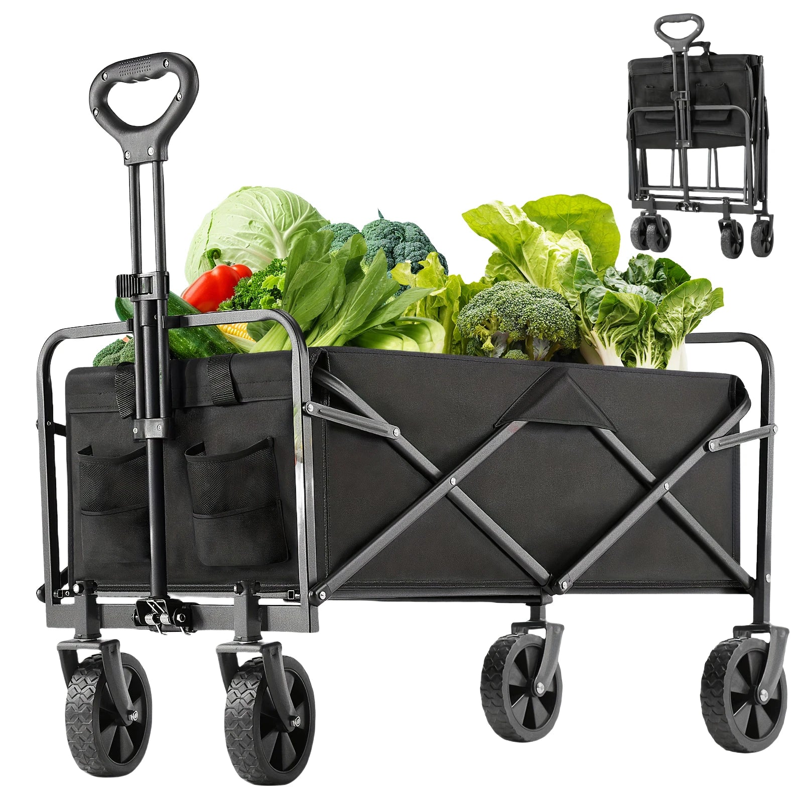 Foldable trailer on wheels, Large capacity portable