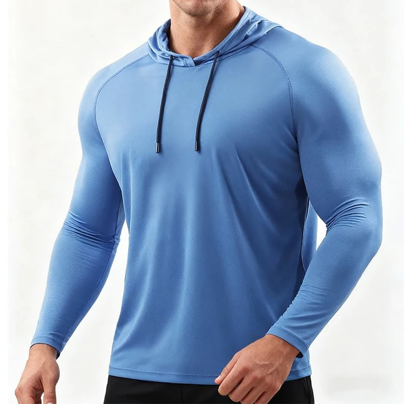 Running Long Sleeve T Shirt Men Sportswear Hooded